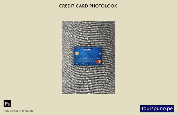 listo para imprimir plantilla frontal de aspecto fotográfico de mastercard de Ul